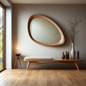 Asymmetrical Wooden Frame Mirror, Irregular Mirror, Home Decor Mirror - Etsy