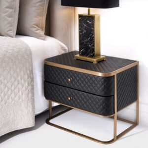 Eichholtz Monfort Bedside Table - Black & Gold