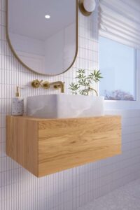 Floating bathroom vanities are great space savers