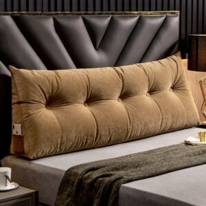 Headboard Wedge Bed Rest Pillow, Triangular Velveteen Relaxation Décor Pillow - Viridian _ 180cmX20cmX50cm