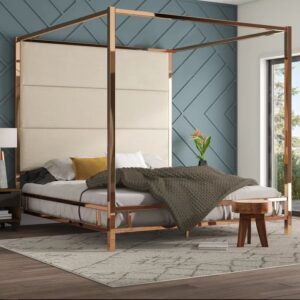 Moyers Upholstered Metal Canopy Bed