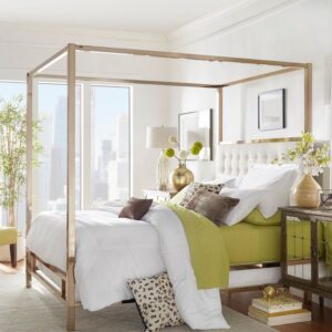 Solivita Queen-size Champagne Gold Frame Canopy Bed by iNSPIRE Q Bold