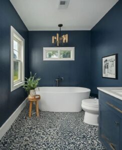 Transform Your Bathroom into a Serene Oasis with These Dark Blue Ideas