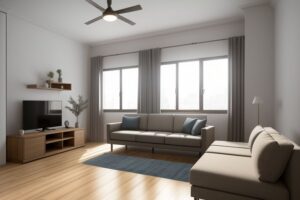 2 BHK flat interior design low budget