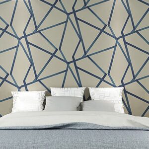 3D Geometric Net Wallpaper Moisture Resistant Modern Bedroom Wall Art, 33' L x 20_5 W - Yellow _ 1 Set