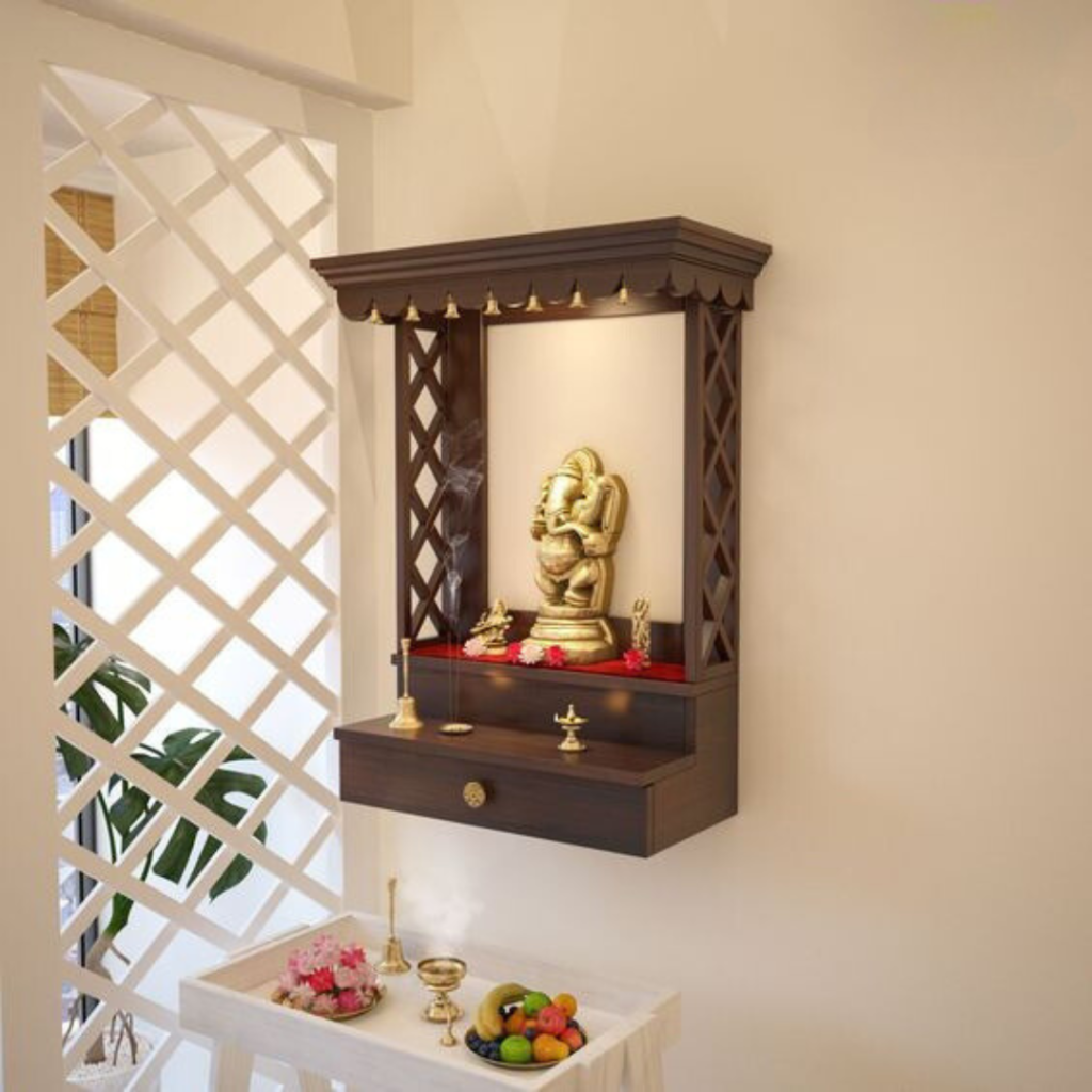 Contemporary wall-mounted temple design