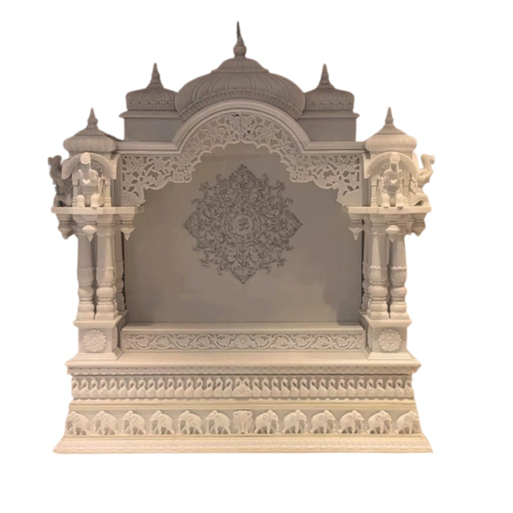 Marble temple with intricate carvings